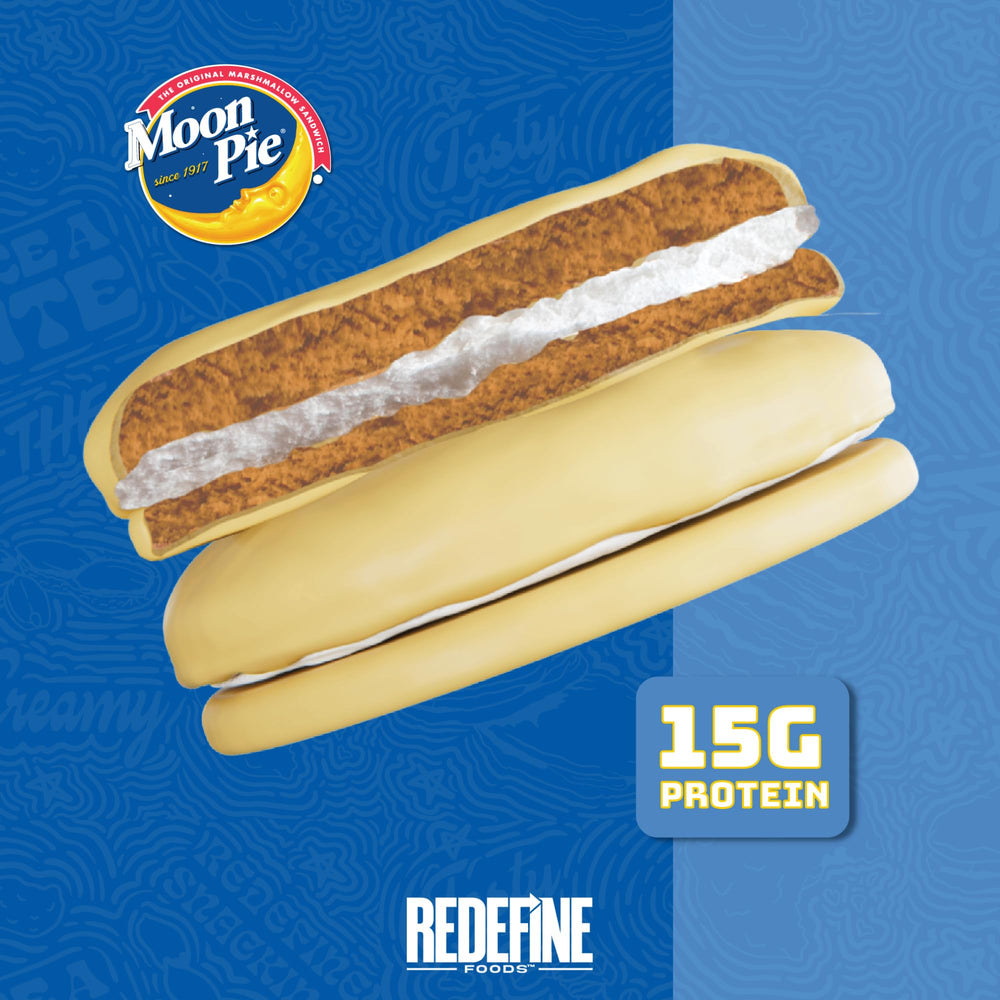REDEFINE Protein Pie MoonPie Vanilla marshmallow-center detail suggests creaminess