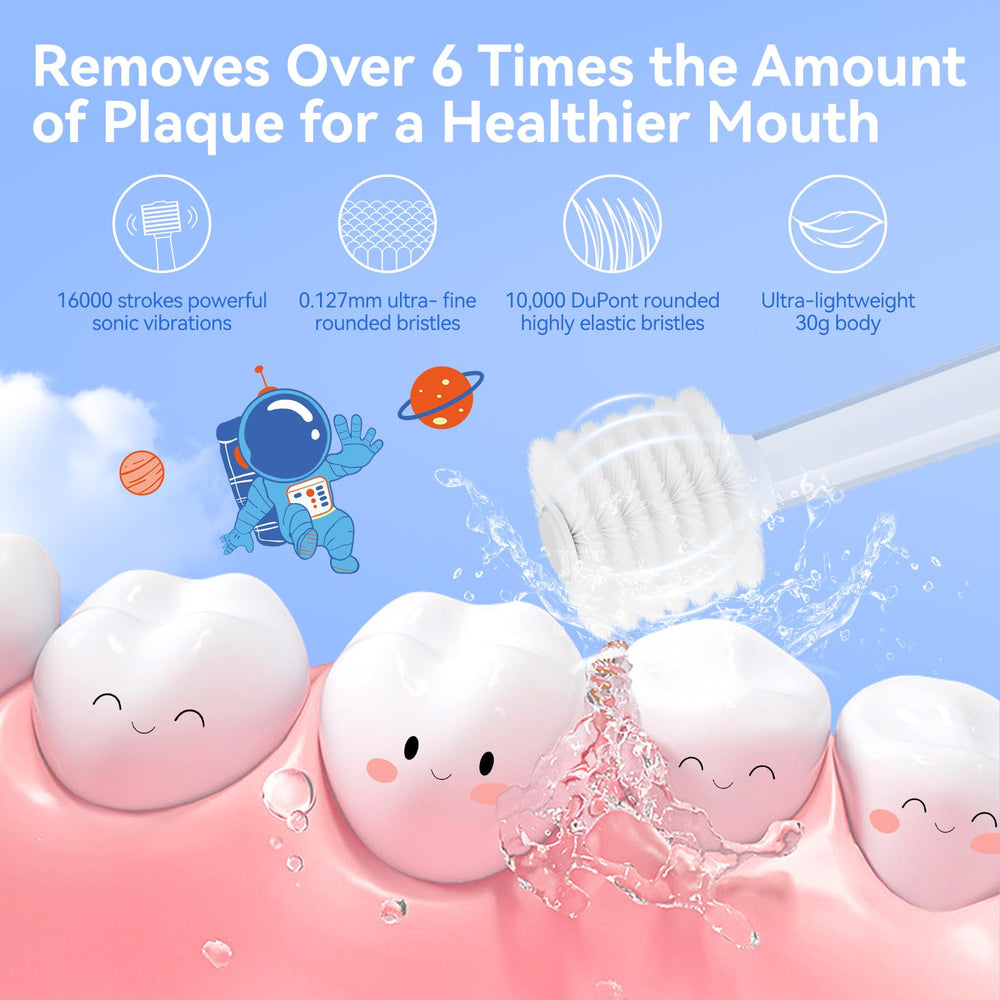 Soft bristles designed for children's delicate gums