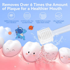 Soft bristles designed for children's delicate gums