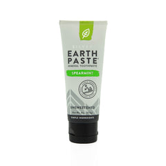 Front view of Redmond Earthpaste with Silver toothpaste tube, 4 oz unsweetened spearmint