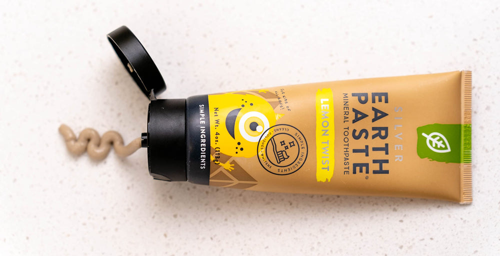 Close-up of bentonite clay toothpaste texture