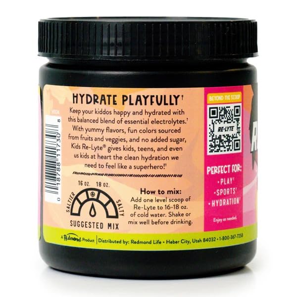 Ingredients list for REDMOND Re-Lyte Kids Pink Lemonade electrolyte powder