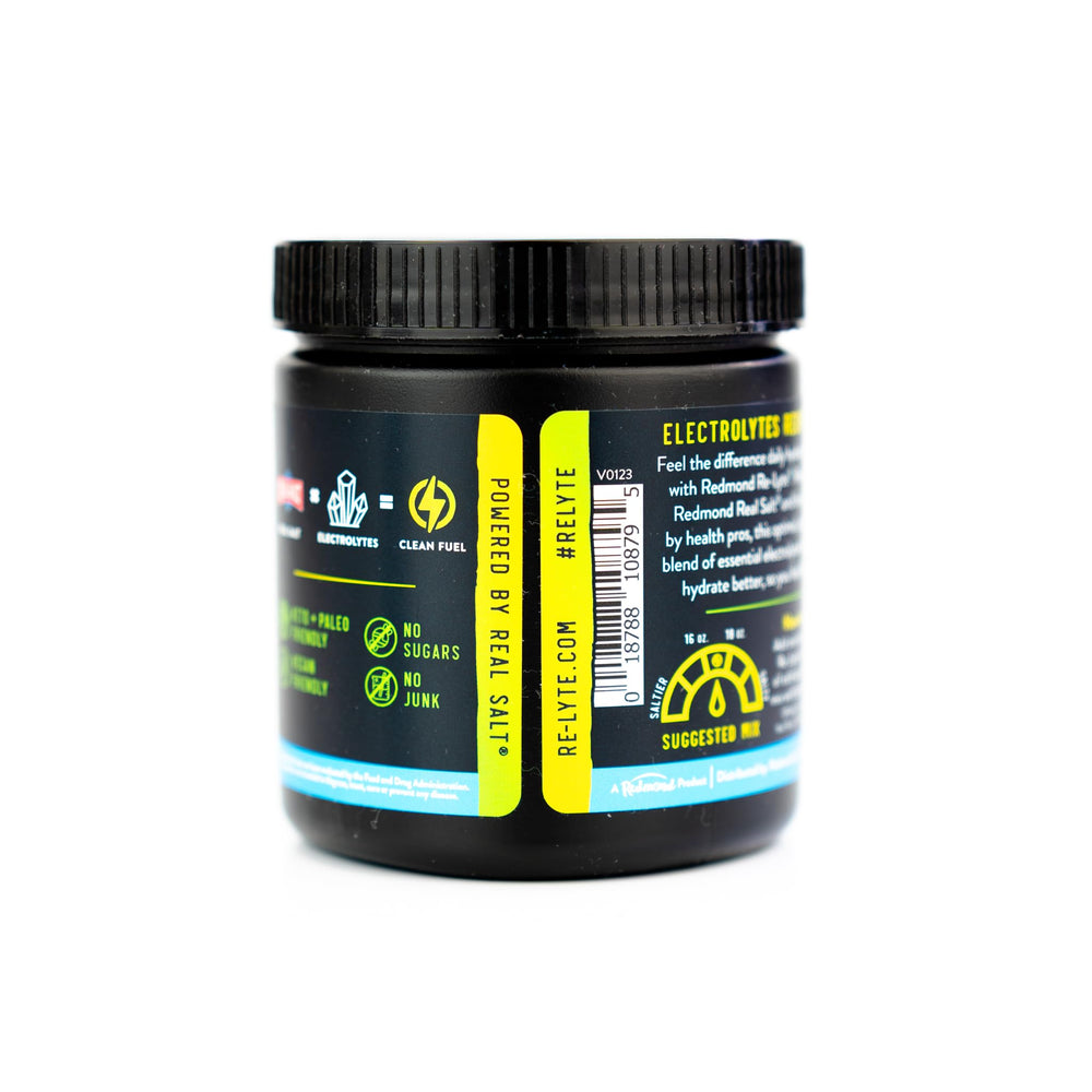 Back label of REDMOND Re-Lyte Lemon Lime 30-serving jar