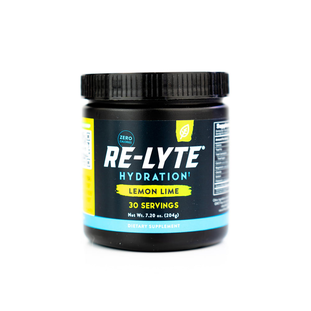 Front view of REDMOND Re-Lyte Lemon Lime electrolyte drink mix 30-serving jar