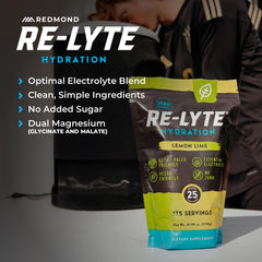 Redmond Re-Lyte mineral-rich Real Salt blend on packaging for better taste.