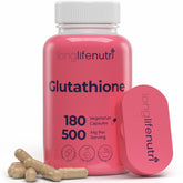 Reduced glutathione 500mg with milk thistle and alpha-lipoic acid in 180 vegetarian capsules