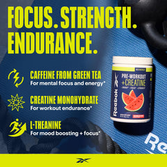 Close-up of product label highlighting 200mg caffeine and 3g creatine monohydrate