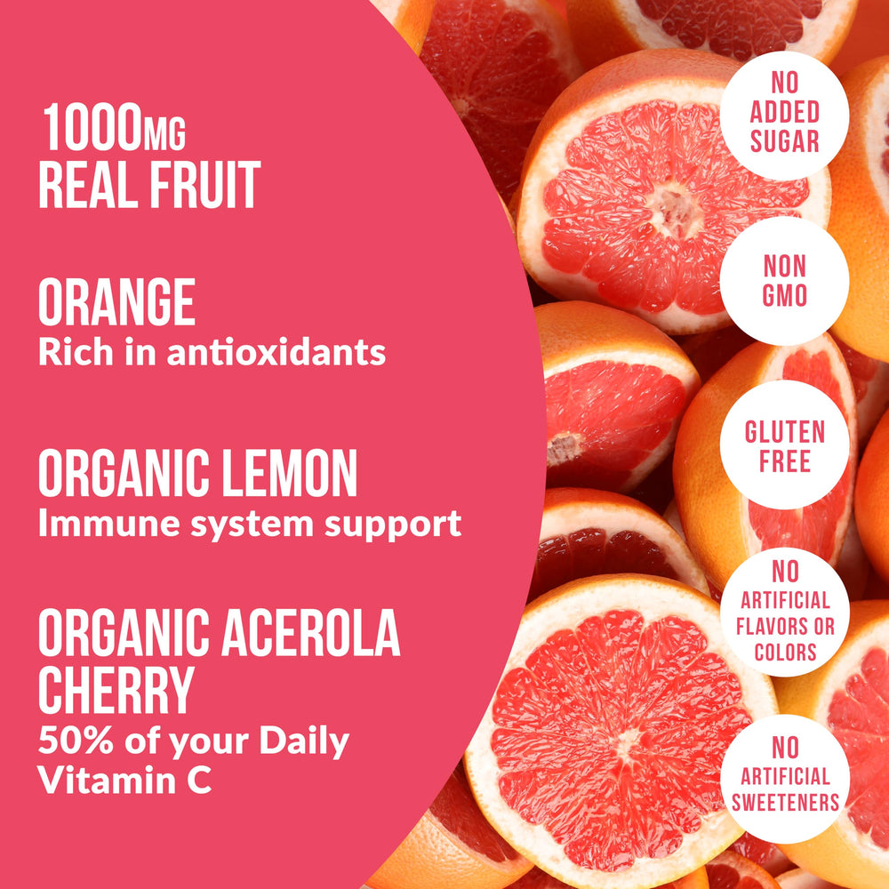 Prepared grapefruit flavored Reef Replenish drink in a glass