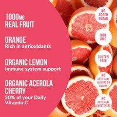 Prepared grapefruit flavored Reef Replenish drink in a glass