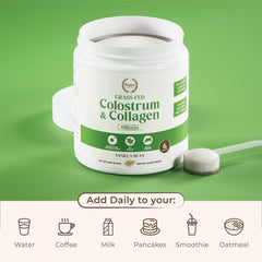 Vanilla bean flavored Regen Vitality powder mixed in a drink