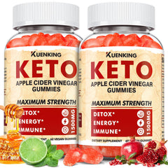 Regio Keto ACV Gummies bottle front highlighting vegan, non-GMO daily wellness.