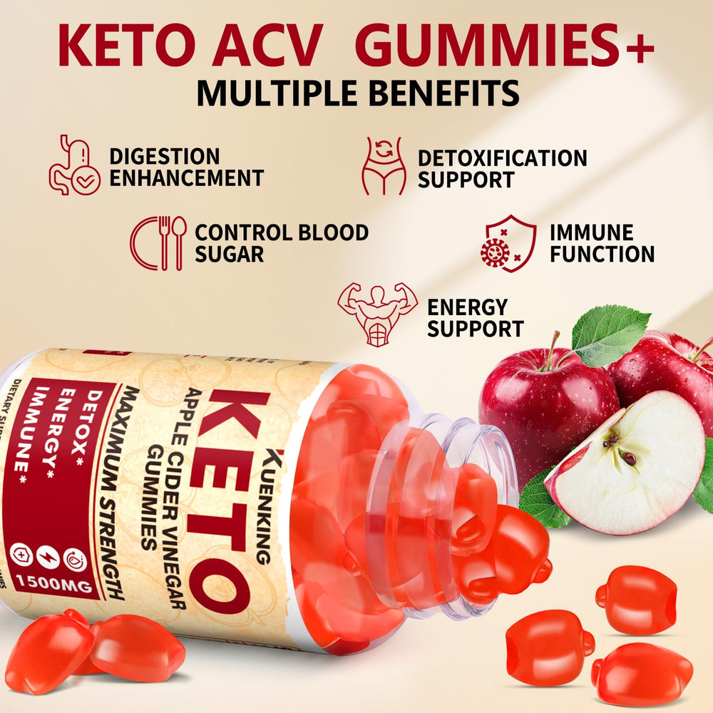 Regio Keto ACV Gummies close-up of gummy texture and color.