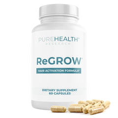 ReGrow bottle with 60 capsules on white background