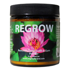 REGROW Remineralizing Tooth Powder jar with included measuring scoop