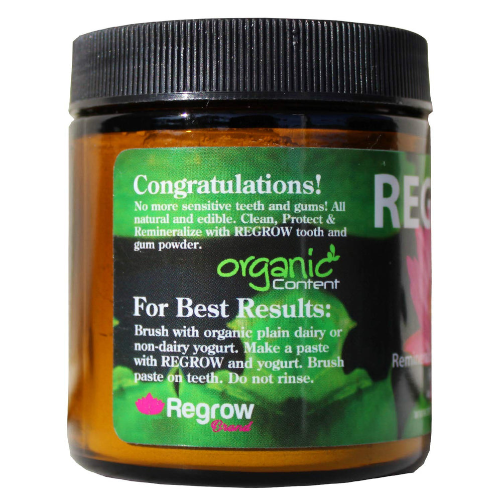 Mixing REGROW powder with yogurt to form a paste for brushing