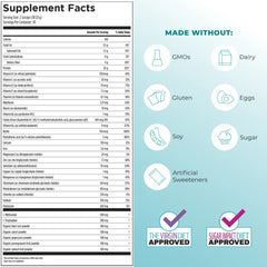 Product label highlighting 20g plant protein and 30 servings