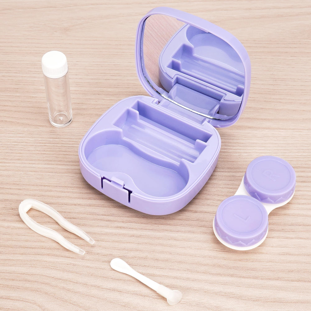 Inside view of ReignSword white and purple contact lens case