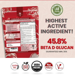 Reishi, Chaga, Lion's Mane and other medicinal mushrooms included in the blend
