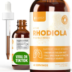 Rejuvica Health Active Rhodiola bottle—liquid extract for quick daily energy support.
