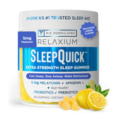 Relaxium Sleep Quick Gummies bottle label with Lemon flavor
