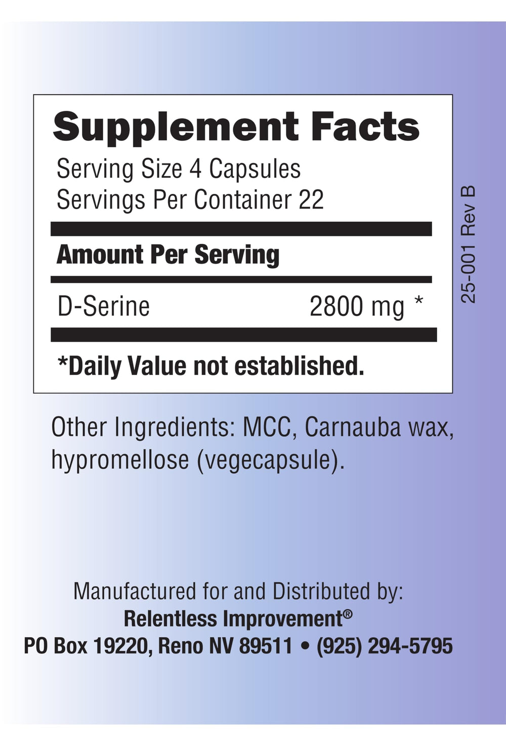 90-count vegan D-Serine supplement packaging