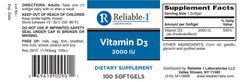 Close-up of Vitamin D3 2000 IU Softgels