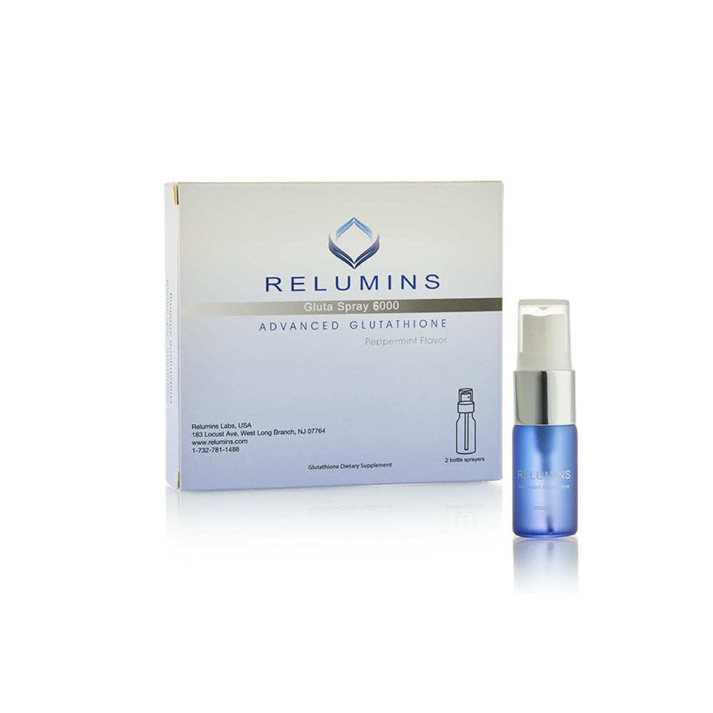 Relumins 6000mg Sublingual Glutathione Spray two bottles front view