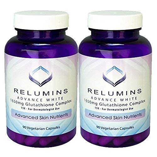 Pack of 2 Relumins Advance White 1650mg Glutathione Complex bottles (90 capsules each)