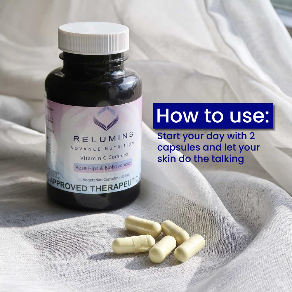 Top view of Relumins Vitamin C 1000mg bottle