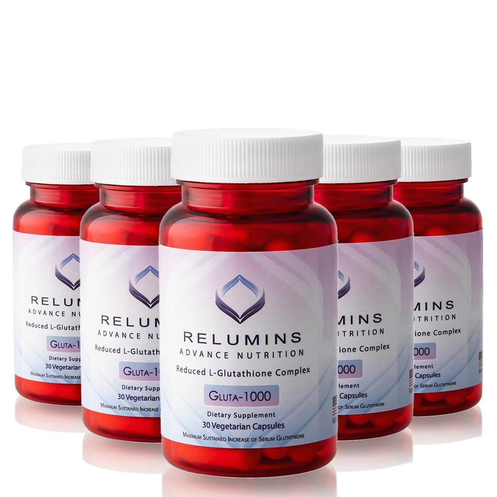 Front view of Relumins Gluta 1000 bottle