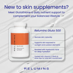 Collagen support imagery for Relumins Gluta 500 chewables