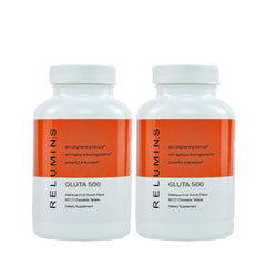 Front view of Relumins Gluta 500 chewable tablets
