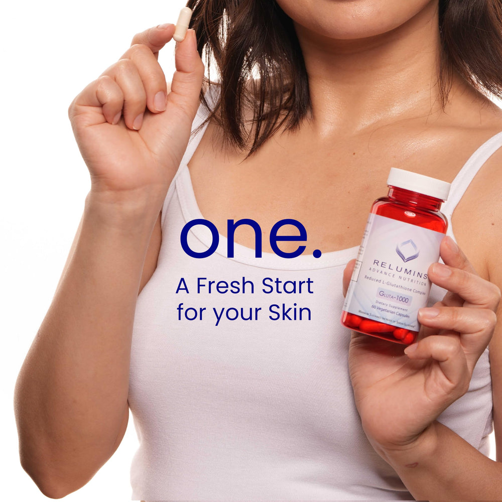 Close-up of Relumins Gluta 1000 vegetarian capsules