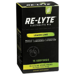 REL YTE Re-Lyte Lemon Lime sachet on counter with lemons for daily ritual