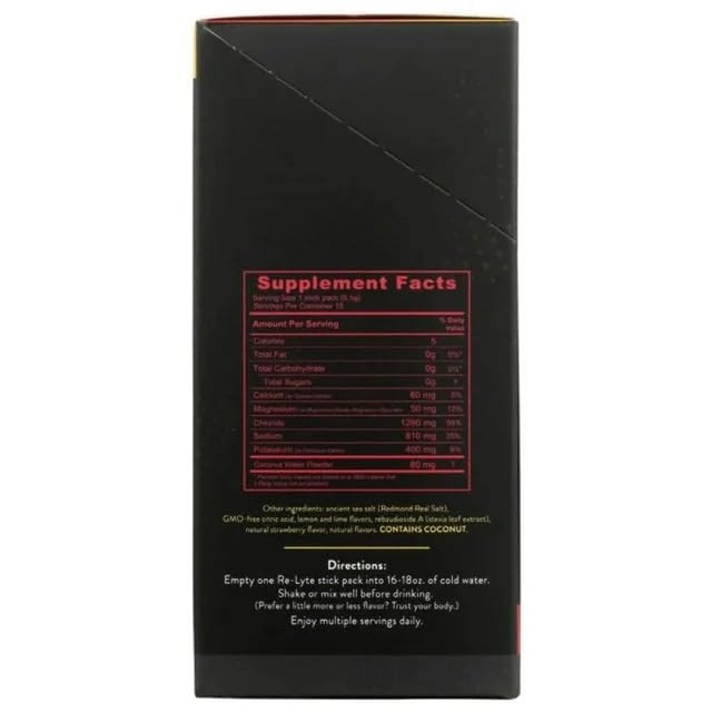 RELyte Re-Lyte strawberry lemonade single packet showing portioning for precise mixing.