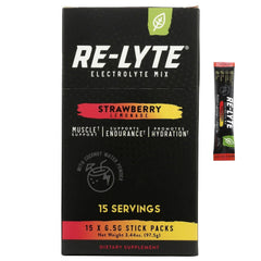 RELyte Re-Lyte strawberry lemonade single packet showing portioning for precise mixing.