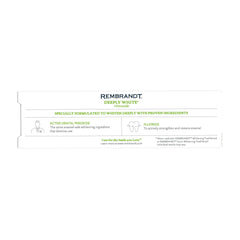 Ingredients label for Rembrandt Deeply White toothpaste