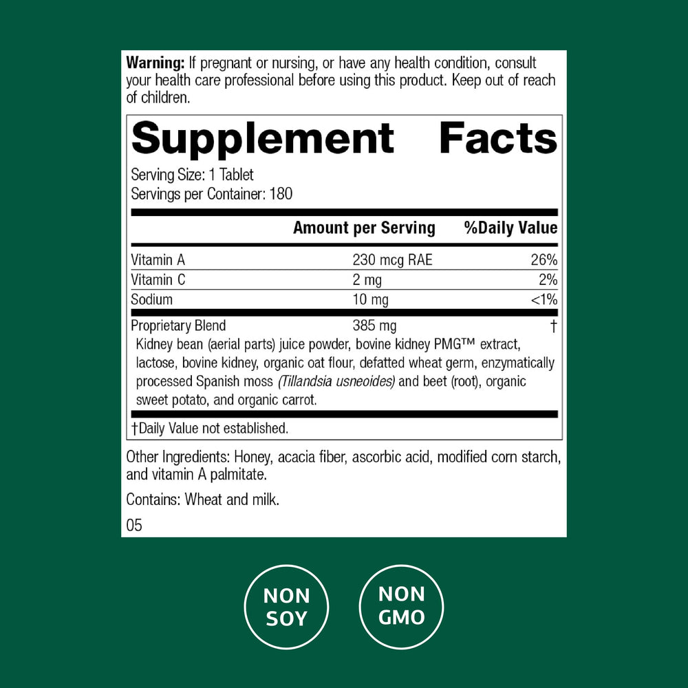 Renafood bottle highlighting kidney function support