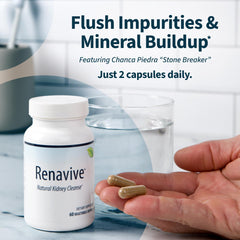 Renavive Kidney Cleanse packaging-box highlighting premium USA-made formula.