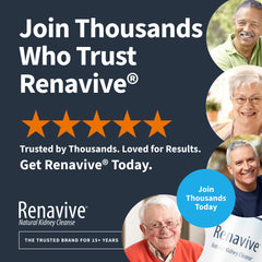 Renavive Kidney Cleanse user-hands holding bottle in kitchen for daily wellness.