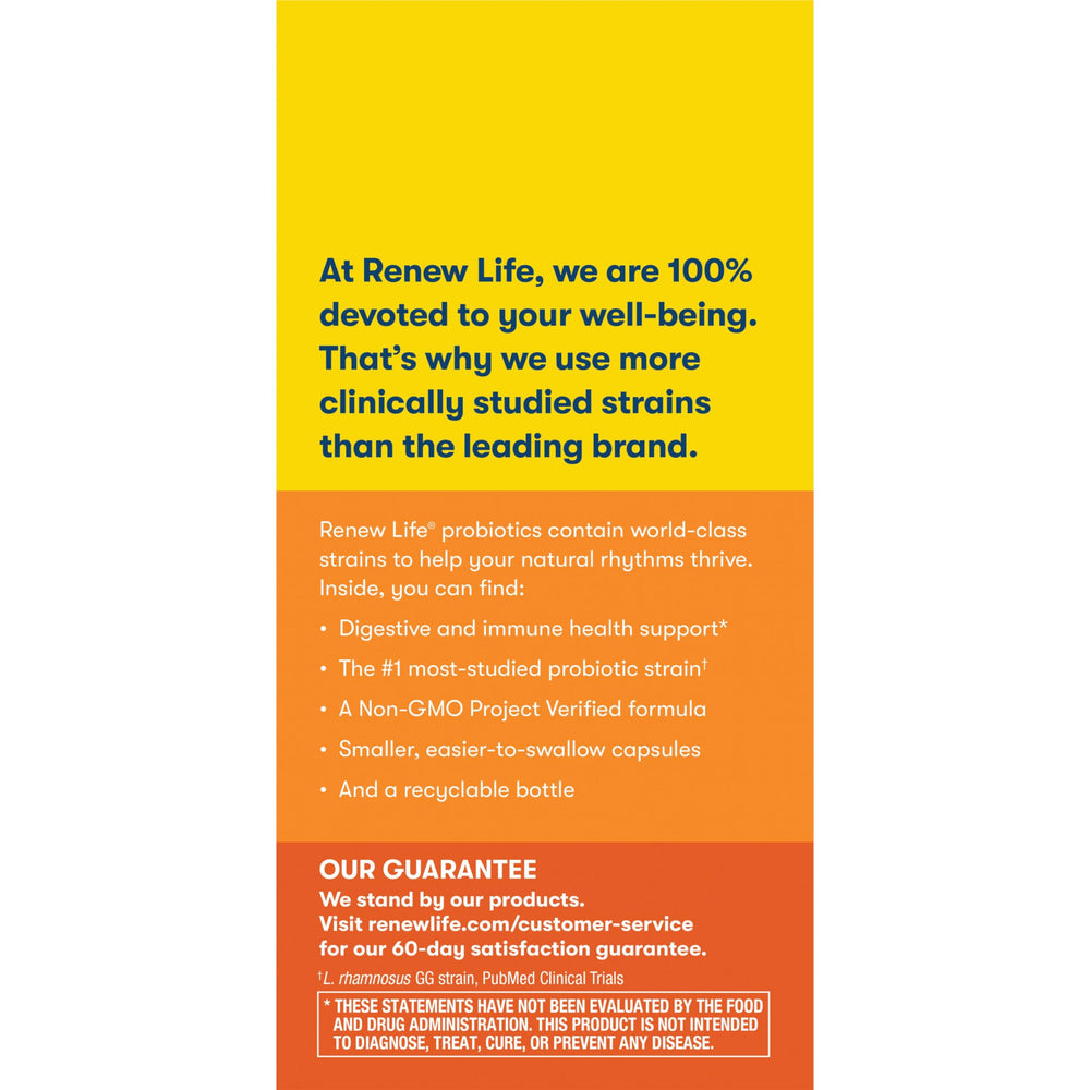 Front label of Renew Life Everyday Probiotic bottle
