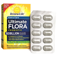 Renew Life Extra Care Ultimate Flora Probiotic 50 Billion Go Pack bottle