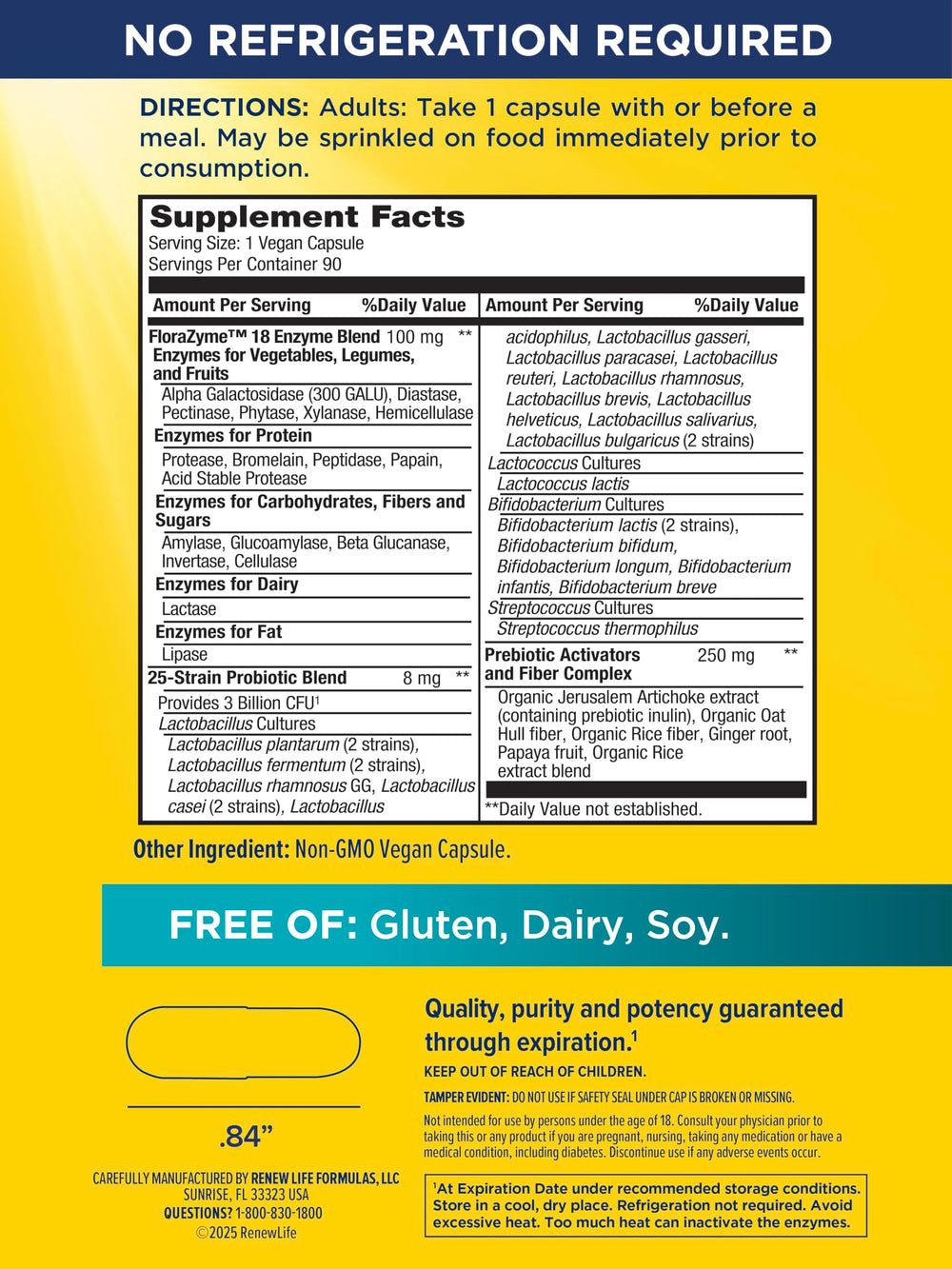 Close-up of Florazyme Digestive Enzymes + Probiotics blend