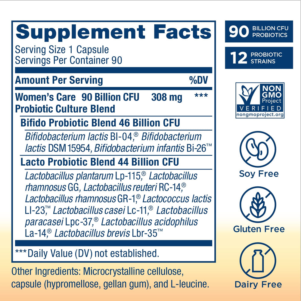 Front packaging of Renew Life Ultimate Flora Women's Care Probiotic