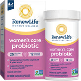 Front label of Renew Life Women's Probiotic Capsules bottle, 60 count