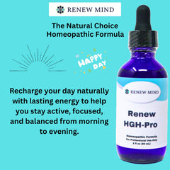 RENEW MIND Renew HGH Pro dropper highlights easy, fast-absorbing liquid delivery.