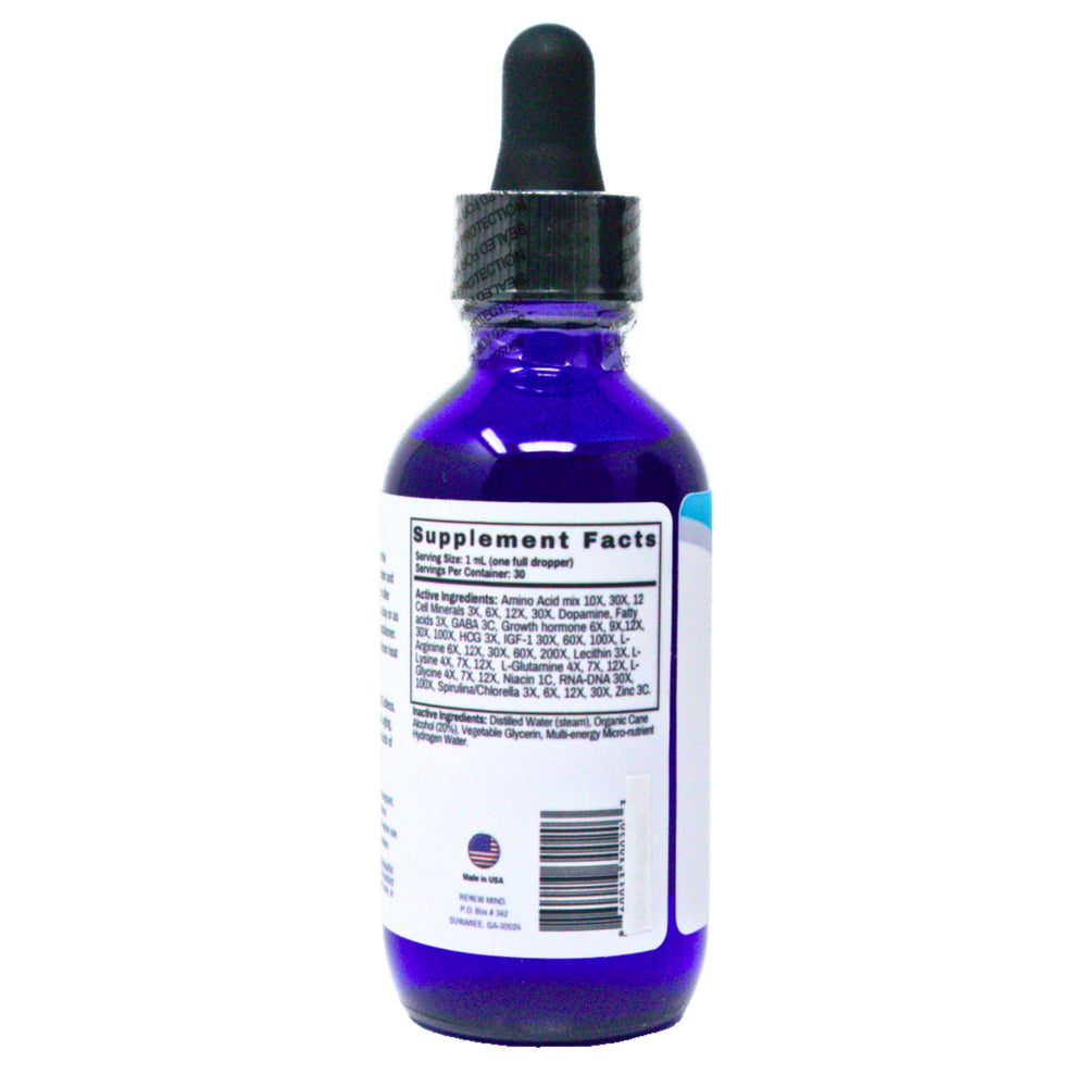 RENEW MIND Renew HGH Pro under-tongue dosing for faster absorption.