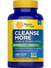 Renew Your Life Cleanse More Overnight Formula bottle with herbs and magnesium