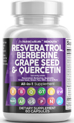Renouth all-in-one resveratrol berberine quercetin capsules label