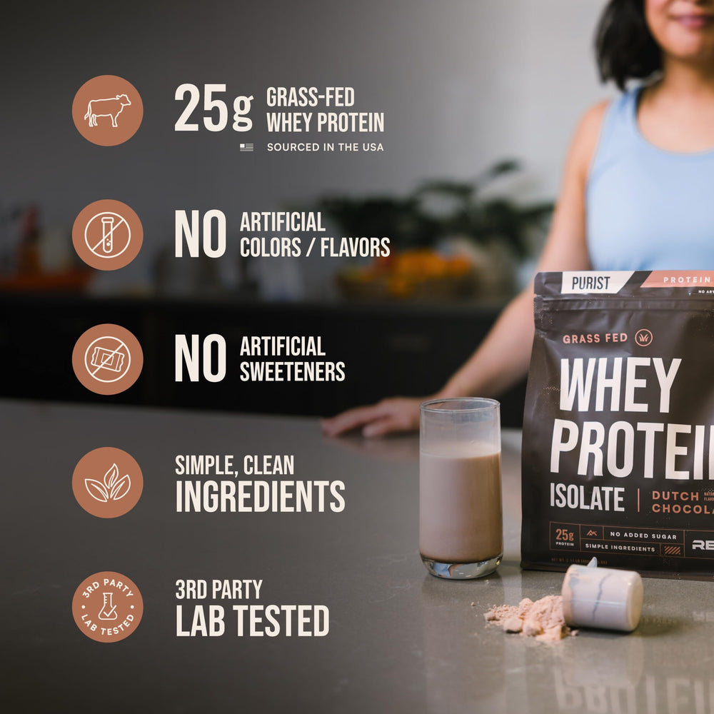 REP Purist vanilla protein scoop ready for quick, keto-friendly shakes.